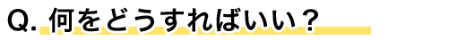 何をどうすればいい?